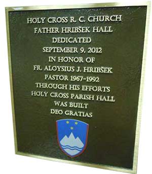 color logo bronze church plaque